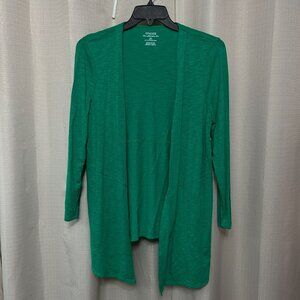 Chico's Ultimate Tee Open Front Cardigan Women's Size 1 / Medium Green Slub